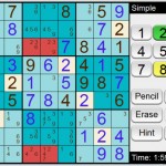 Sudoku on Web, Simple Level, Ocean Skin, Pencil hints filled in