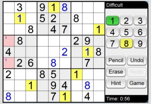 Sudoku on Web, Difficult Level, Sand Skin