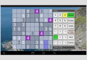 Sudoku on Tablet, Easy level, Fog skin