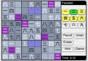 Sudoku on Web, Fiendish Level, Fog Skin, Kanji